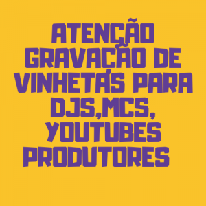 ATENÇÃO GRAVAÇÃO DE VINHETAS PARA DJS,MCS,YOUTUBES PRODUTORES   CONTATO 027-9-9269-5707
