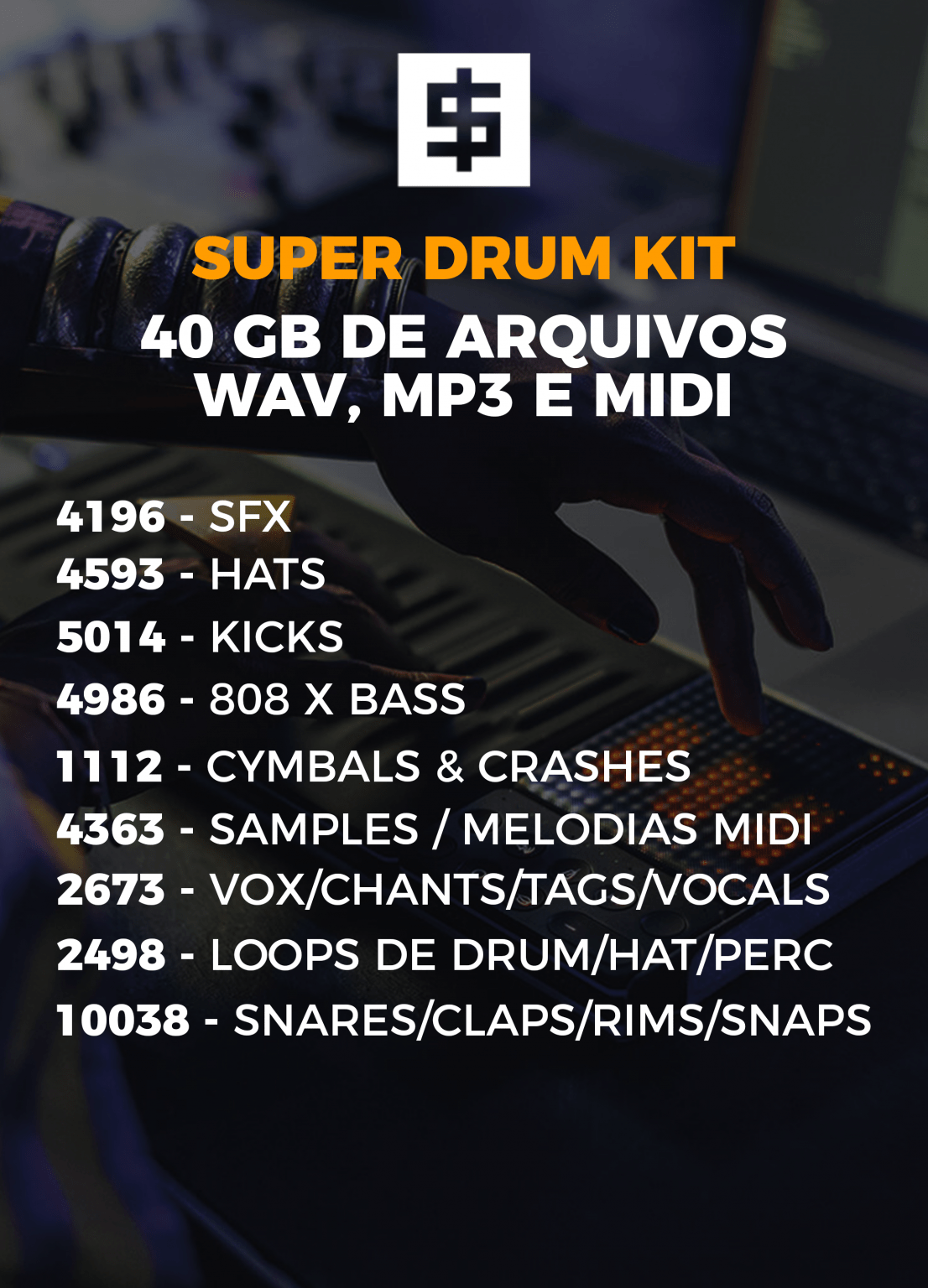 SUPER DRUM KIT SAMPLE PACK PRODUÇÃO MUSICAL Kit de Pontos