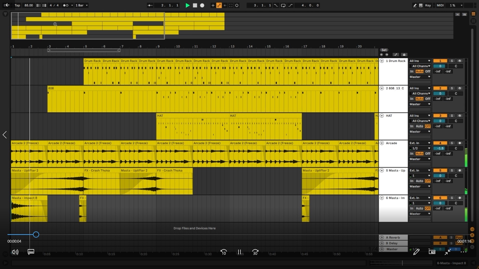PROJETO ABLETON LIVE 11 – BEAT 85 BPM